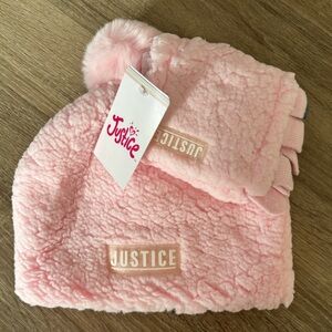 💕Silent Show Pick💕NWT Justice Sherpa Hat & Glove Set